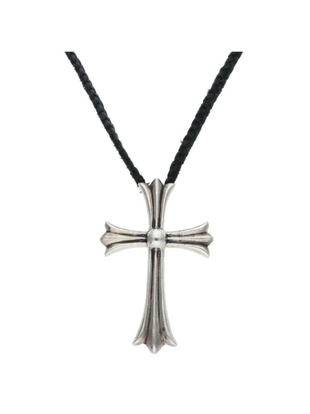 Chrome Hearts CH LG BC Large CH Cross Boro Chip Silver Necklace